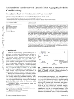 Efficient Point Transformer with Dynamic Token Aggregating for Point
  Cloud Processing