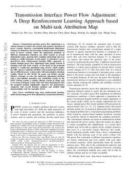 Transmission Interface Power Flow Adjustment: A Deep Reinforcement
  Learning Approach based on Multi-task Attribution Map