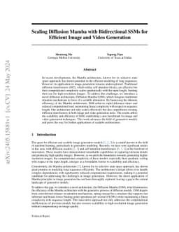 Scaling Diffusion Mamba with Bidirectional SSMs for Efficient Image and
  Video Generation