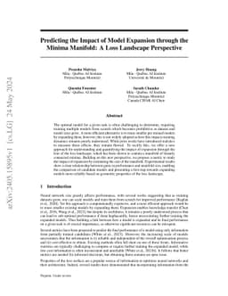 Predicting the Impact of Model Expansion through the Minima Manifold: A
  Loss Landscape Perspective