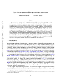 Learning accurate and interpretable decision trees