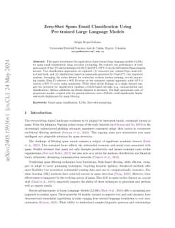 Zero-Shot Spam Email Classification Using Pre-trained Large Language
  Models