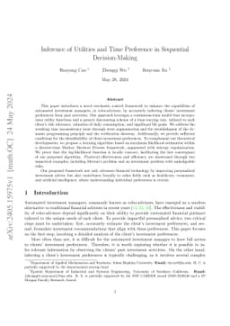 Inference of Utilities and Time Preference in Sequential Decision-Making