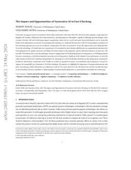 The Impact and Opportunities of Generative AI in Fact-Checking