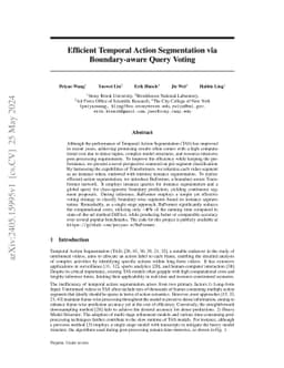 Efficient Temporal Action Segmentation via Boundary-aware Query Voting