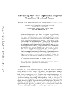 Selfie Taking with Facial Expression Recognition Using Omni-directional
  Camera