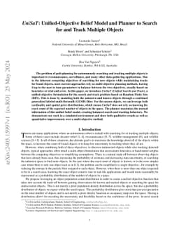 $\textit{UniSaT}$: Unified-Objective Belief Model and Planner to Search
  for and Track Multiple Objects