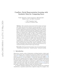 ComFace: Facial Representation Learning with Synthetic Data for Comparing Faces