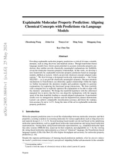 Explainable Molecular Property Prediction: Aligning Chemical Concepts
  with Predictions via Language Models