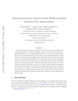 Federated Learning for Non-factorizable Models using Deep Generative
  Prior Approximations