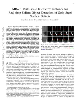 MINet: Multi-scale Interactive Network for Real-time Salient Object
  Detection of Strip Steel Surface Defects