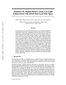 MambaLLIE: Implicit Retinex-Aware Low Light Enhancement with
  Global-then-Local State Space