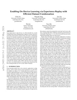 Enabling On-Device Learning via Experience Replay with Efficient Dataset
  Condensation