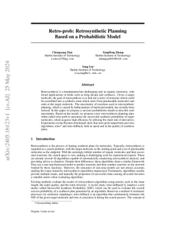 Retro-prob: Retrosynthetic Planning Based on a Probabilistic Model