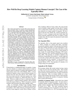 How Well Do Deep Learning Models Capture Human Concepts? The Case of the
  Typicality Effect