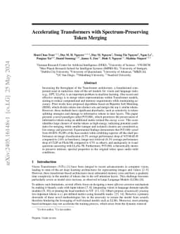Accelerating Transformers with Spectrum-Preserving Token Merging