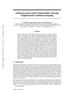 Enhancing Adversarial Transferability Through Neighborhood Conditional
  Sampling
