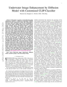 Underwater Image Enhancement by Diffusion Model with Customized
  CLIP-Classifier