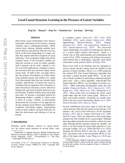 Local Causal Structure Learning in the Presence of Latent Variables