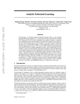 Analytic Federated Learning
