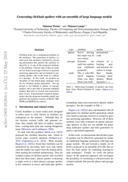Generating clickbait spoilers with an ensemble of large language models