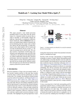 ModelLock: Locking Your Model With a Spell