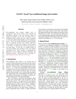 LEAST: "Local" text-conditioned image style transfer