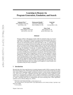 Learning to Reason via Program Generation, Emulation, and Search