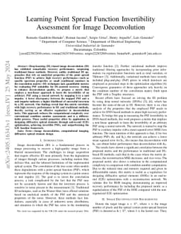 Learning Point Spread Function Invertibility Assessment for Image Deconvolution