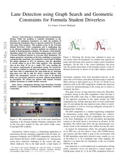 Lane Detection using Graph Search and Geometric Constraints for Formula
  Student Driverless