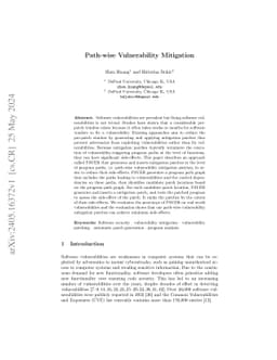 Path-wise Vulnerability Mitigation