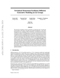Trivialized Momentum Facilitates Diffusion Generative Modeling on Lie Groups