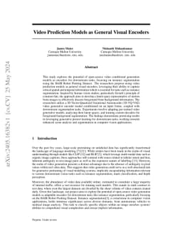 Video Prediction Models as General Visual Encoders