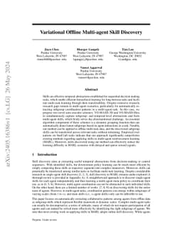 Variational Offline Multi-agent Skill Discovery