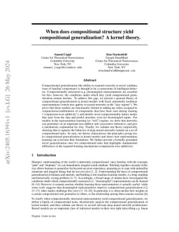 When does compositional structure yield compositional generalization? A kernel theory