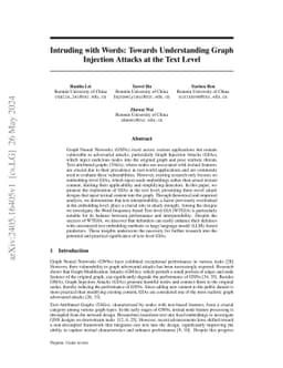 Intruding with Words: Towards Understanding Graph Injection Attacks at
  the Text Level