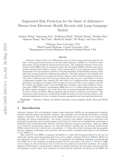 Augmented Risk Prediction for the Onset of Alzheimer's Disease from
  Electronic Health Records with Large Language Models