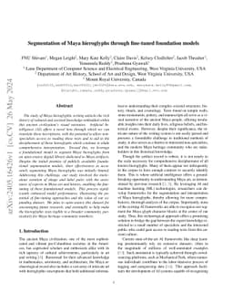 Segmentation of Maya hieroglyphs through fine-tuned foundation models