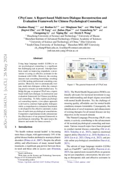 CPsyCoun: A Report-based Multi-turn Dialogue Reconstruction and
  Evaluation Framework for Chinese Psychological Counseling