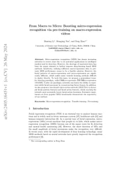 From Macro to Micro: Boosting micro-expression recognition via
  pre-training on macro-expression videos