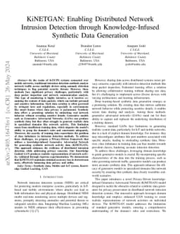 KiNETGAN: Enabling Distributed Network Intrusion Detection through
  Knowledge-Infused Synthetic Data Generation