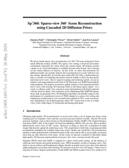 Sp2360: Sparse-view 360 Scene Reconstruction using Cascaded 2D Diffusion
  Priors