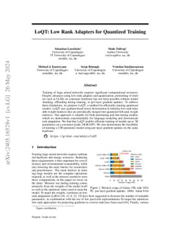 LoQT: Low Rank Adapters for Quantized Training