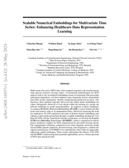 Scalable Numerical Embeddings for Multivariate Time Series: Enhancing
  Healthcare Data Representation Learning