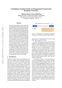 A Preliminary Empirical Study on Prompt-based Unsupervised Keyphrase
  Extraction