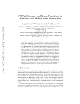 FRCNet Frequency and Region Consistency for Semi-supervised Medical
  Image Segmentation