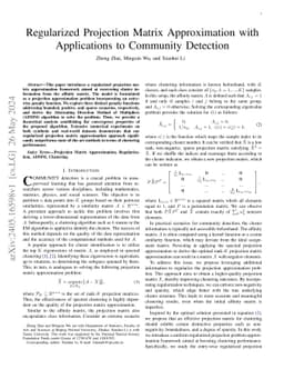 Regularized Projection Matrix Approximation with Applications to
  Community Detection