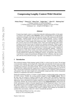 Compressing Lengthy Context With UltraGist
