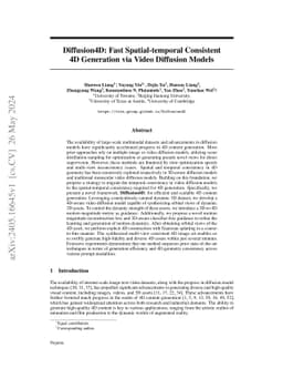 Diffusion4D: Fast Spatial-temporal Consistent 4D Generation via Video
  Diffusion Models