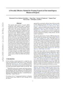 A Provably Effective Method for Pruning Experts in Fine-tuned Sparse
  Mixture-of-Experts